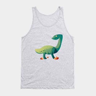 Cute green dinosaur illustration Tank Top